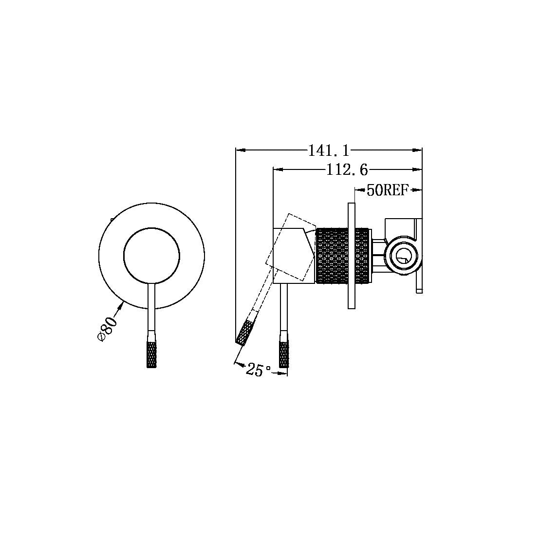 Regendoucheset Valencia – Graphite - Air shower - Met inbouwmengkraan