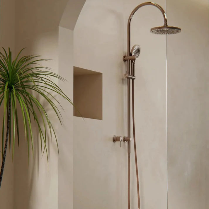 Regendoucheset Valencia – Brushed Nickel - Air shower - Met inbouwmengkraan