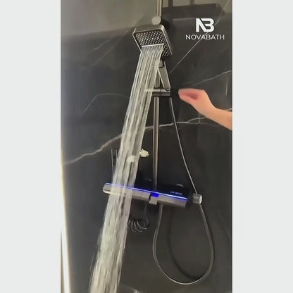 Opbouw Regendoucheset – Monaco – Gun Grey – Digitaal Display